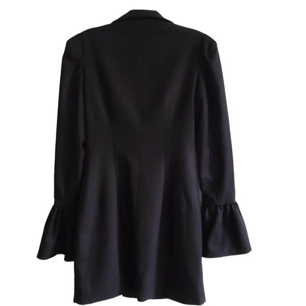 LANI THE LABEL Black Camden Blazer Mini Dress Bell Sleeve Button Black Womens XS - Picture 3 of 13